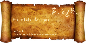 Petrich Áron névjegykártya