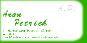 aron petrich business card
